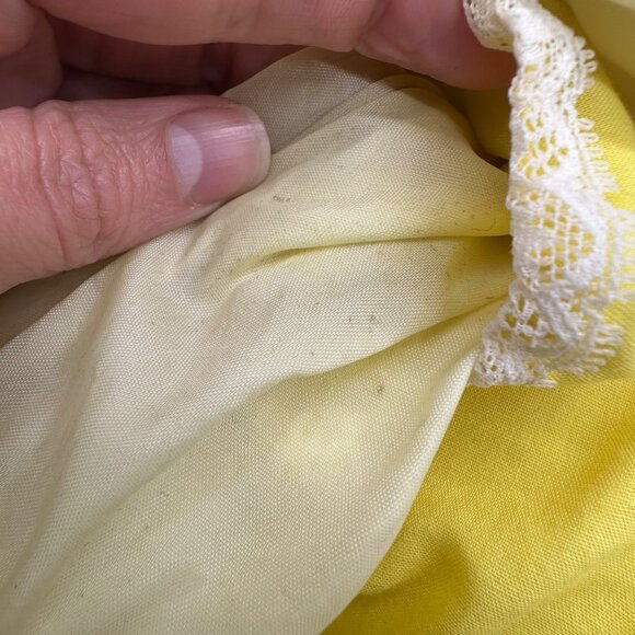 Vintage Bunny Rabbit Happy Mates Puffalump Plush Yellow Dress Lace Trim 80s - Picture 10 of 12